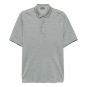 Zijden Katoenen Poloshirt Ermenegildo Zegna , Green , Heren