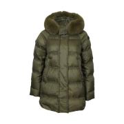 Gewatteerde Polyester Parka Jas Peuterey , Green , Dames