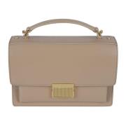 Beige Leren Handtas met Verstelbare Band Golden Goose , Brown , Dames