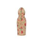 Jurk met bloemenmotief Moschino , Beige , Dames