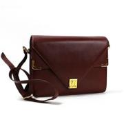 Pre-owned Leather shoulder-bags Cartier Vintage , Brown , Dames