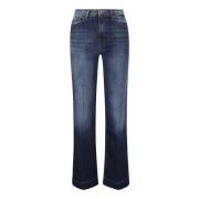 Wijd uitlopende Jeans met knoopsluiting 7 For All Mankind , Blue , Dam...