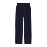 Wollen broek met vouw Casablanca , Blue , Heren