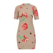 Jurk met bloemenpatroon Moschino , Beige , Dames