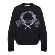 Sweatshirt met geborduurd logo Moschino , Black , Heren