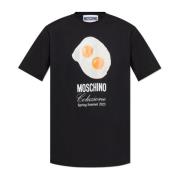 Bedrukt T-shirt Moschino , Black , Heren