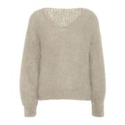 Milana ls Mohair gebreide trui American Dreams , Beige , Dames