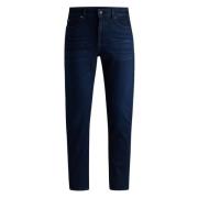 Straight Fit Donkerblauwe Denim Jeans Hugo Boss , Blue , Heren