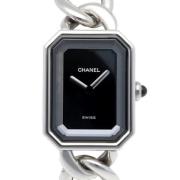 Pre-owned Stainless Steel watches Chanel Vintage , Black , Dames