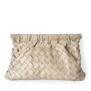 Handgeweven Taupe Clutch Tas Claramonte , Beige , Dames