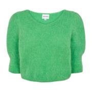 Heldergroene Alpaca Pullover Stijlvolle Gebreide Kleding American Drea...