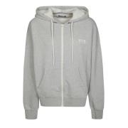 Hoodie met volledige rits logo Golden Goose , Gray , Dames