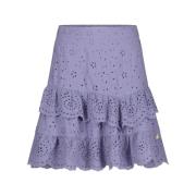 Lila Gerimpelde Geborduurde Rok Fabienne Chapot , Purple , Dames