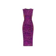 Luipaardprint Bodycon Jurk Roberto Cavalli , Purple , Dames