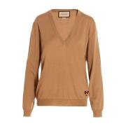 Stijlvolle Gebreide Top Gucci , Beige , Dames