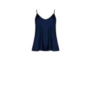 Satin Fitted Top Rinascimento , Blue , Dames