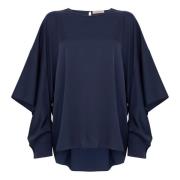 Blauwe Open Mouw Shirt D.Exterior , Blue , Dames