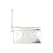 Leather clutches A.p.c. , Gray , Dames