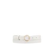 Witte smalle riem met ronde gesp Kazar , White , Dames