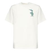 Wit T-shirt met Equestrian Knight Design Burberry , White , Heren