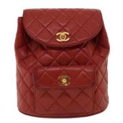 Pre-owned Leather chanel-bags Chanel Vintage , Red , Dames