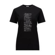 Katoenen T-shirt met Willow Smith Print Moncler , Black , Dames