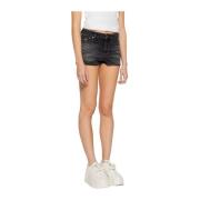 Geregenereerde Katoenmix Dames Shorts Tommy Jeans , Black , Dames