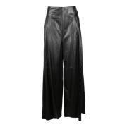 Leren Broek 100% Leer Rochas , Black , Dames