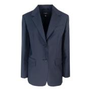 Blauwe Wollen Jas Klassieke Stijl Max Mara , Blue , Dames