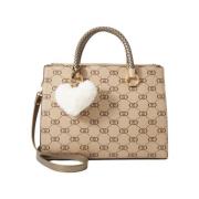 Dubbele Rits Satchel Tas Liu Jo , Beige , Dames