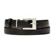 Zwarte leren riem met zilveren gesp Kazar , Black , Dames