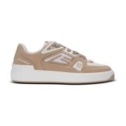 B-Court Skate trainers in fleece en kalfsleer Balmain , Beige , Dames