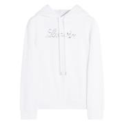 Geborduurd Manuscript Logo Hoodie Lanvin , White , Dames