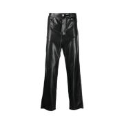 Imitatie Leren Straight-Leg Broek Nanushka , Black , Heren