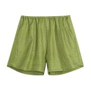 Zijden Monogram PJ Shorts TotêMe , Green , Dames