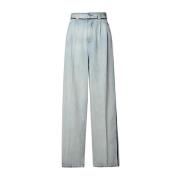 Blauwe Denim Jeans Relaxte Pasvorm Maison Margiela , Blue , Dames