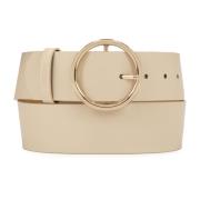 Roomkleurige riem met ronde gesp Kazar , Beige , Dames