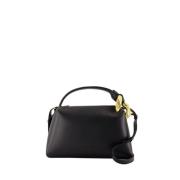 Zwarte Leren Crossbody Tas met Gewatteerd Lamsvacht JW Anderson , Blac...