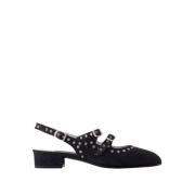 Zwarte Denim Slingback Koningin Schoenen Carel , Black , Dames