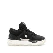 Zwart/Wit Leren Sneaker Multi-Panel Ontwerp Amiri , Black , Heren