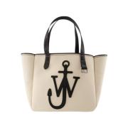 Witte Leren Gewatteerde Tote Tas JW Anderson , Beige , Unisex