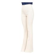 Elegante Witte Flared Broek Lente Zomer Elisabetta Franchi , Yellow , ...