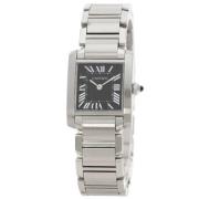 Pre-owned Stainless Steel watches Cartier Vintage , Black , Dames