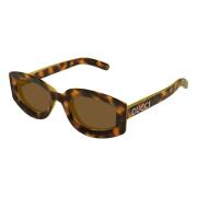 Stijlvolle zonnebril in zwart Gucci , Brown , Dames