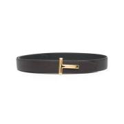 Bruin Leren Riem Stijlvolle Accessoires Tom Ford , Brown , Heren