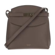 Schoudertas van kalfsleer met logo Salvatore Ferragamo , Brown , Dames