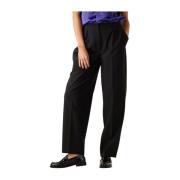 Hoge Taille Barrel Pant Selected Femme , Black , Dames