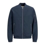 Blauwe Polyester Jas Lente/Zomer Collectie Jack & Jones , Blue , Heren