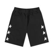 Star Logo Jersey Shorts Zwart Katoen Golden Goose , Black , Heren