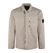 Katoenen Overshirt Jas Ss25 Regular Fit Stone Island , Gray , Heren